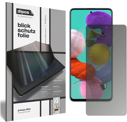 Blickschutzfolie für Samsung Galaxy A51 matt Schutzfolie Privacy