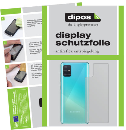 Matte Displayschutzfolie von dipos passend für Samsung Galaxy A71 Rückseite, präziser Zuschnitt und blasenfrei montiert