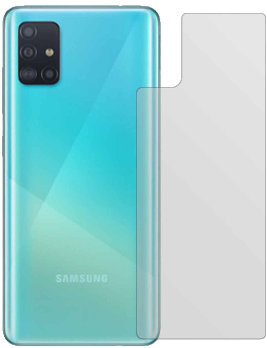 1x Schutzfolie matt für Samsung Galaxy A51 Rückseite Display-Schutzfolie