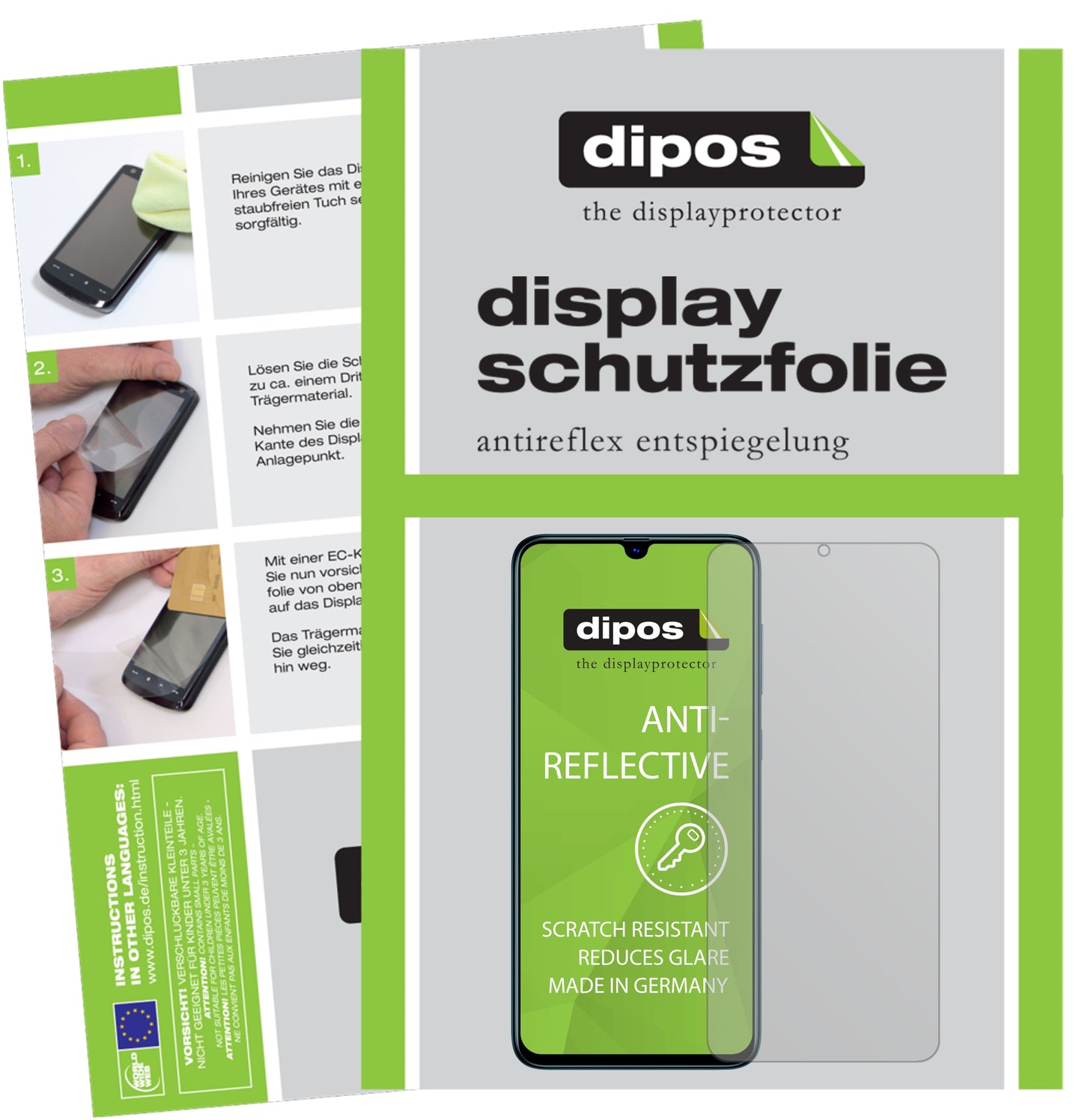 Matte Displayschutzfolie von dipos passend für Samsung Galaxy A70s, präziser Zuschnitt und blasenfrei montiert