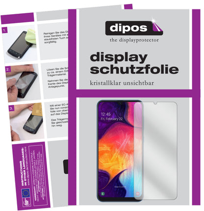 Klare Displayschutzfolie von dipos passend für Samsung Galaxy A90, präziser Zuschnitt und blasenfrei montiert