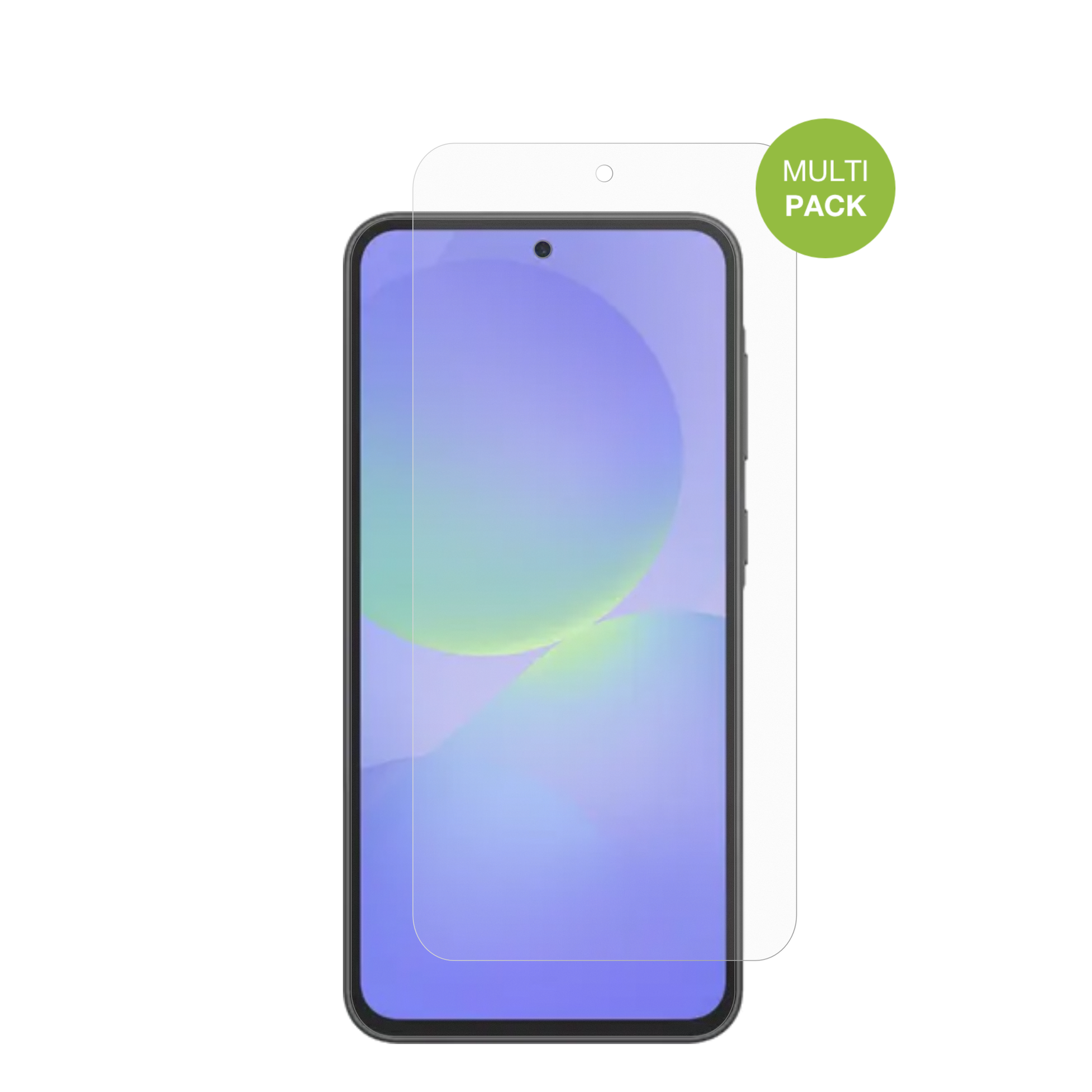 SamsungGalaxy F70e mit aufgebrachter dipos Displayschutzfolie, die lästige Fingerabdrücke minimiert