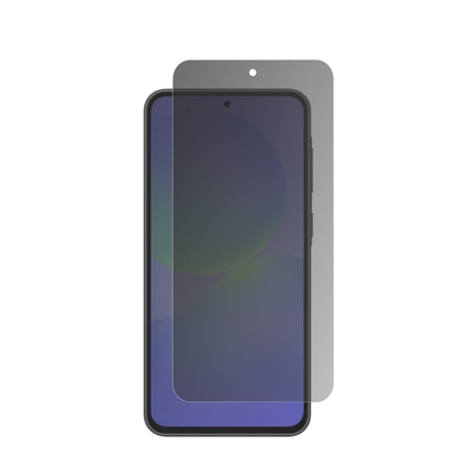 SamsungGalaxy F70e mit aufgebrachtem dipos Displayschutz, der seitliche Einblicke blockiert