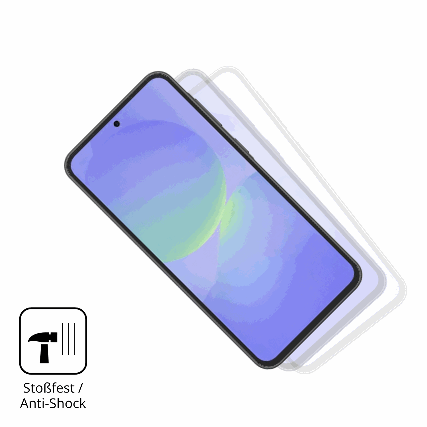 Schutz gegen Kratzer auf dem Samsung Galaxy F70e Glas durch Schlüssel, Stöße gegen die Tischkante oder Stürze