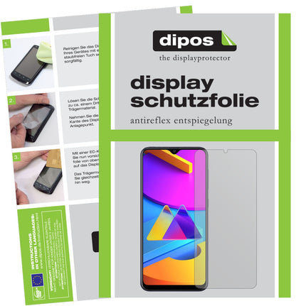 Matte Displayschutzfolie von dipos passend für Samsung Galaxy M10s, präziser Zuschnitt und blasenfrei montiert