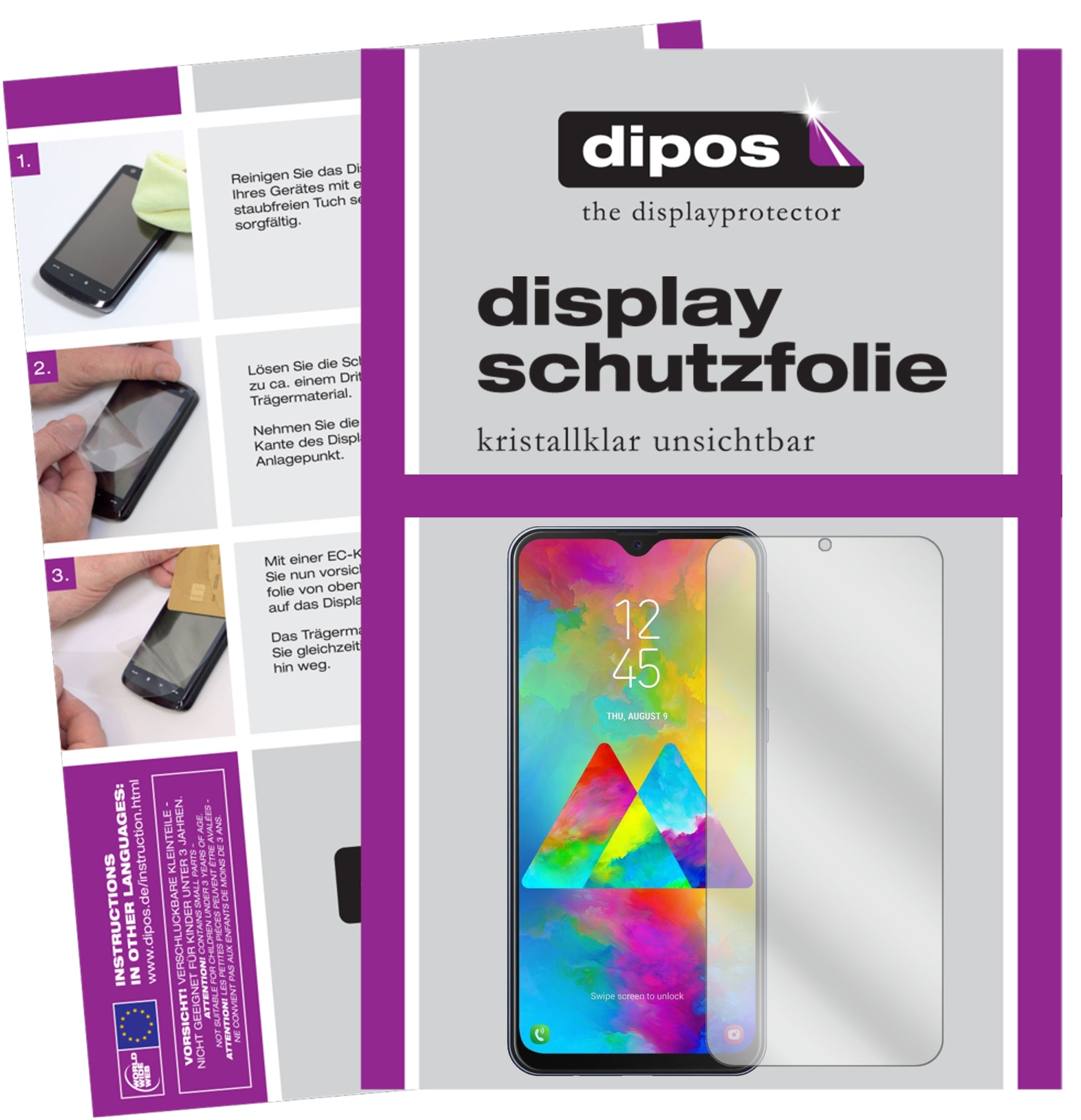 Kristallklare, dünne Schutzfolie: Kratzfest & passgenau für Samsung-Galaxy M20