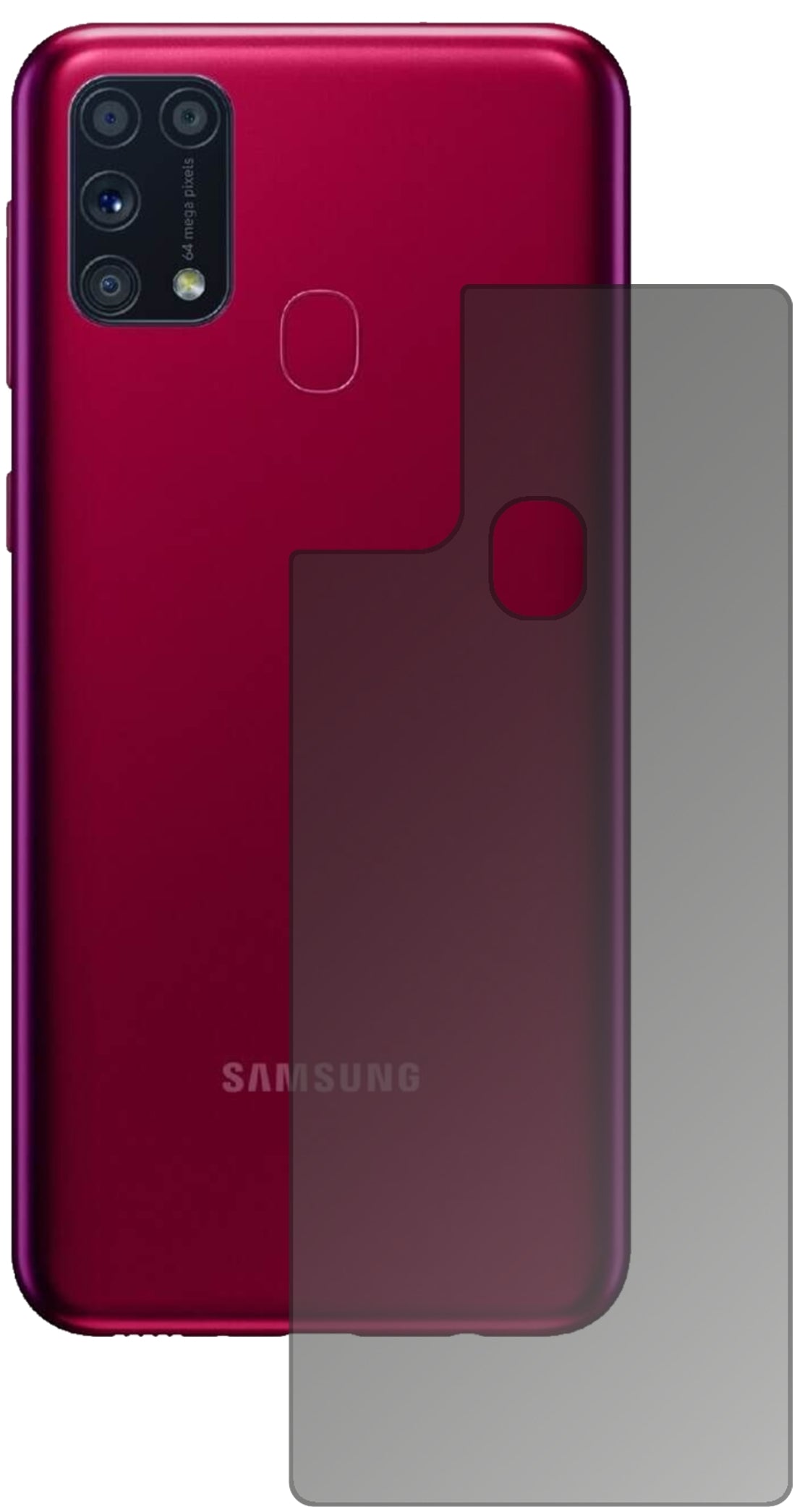 Blickschutzfolie für Samsung Galaxy M31 Rückseite matt Schutzfolie Privacy