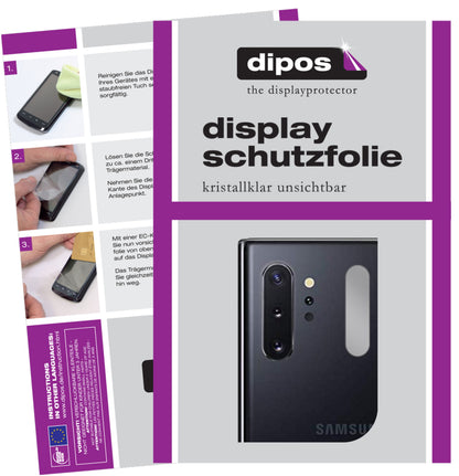 Klare Displayschutzfolie von dipos passend für Samsung Galaxy Note 10 PLUS Kameralinse, präziser Zuschnitt und blasenfrei montiert