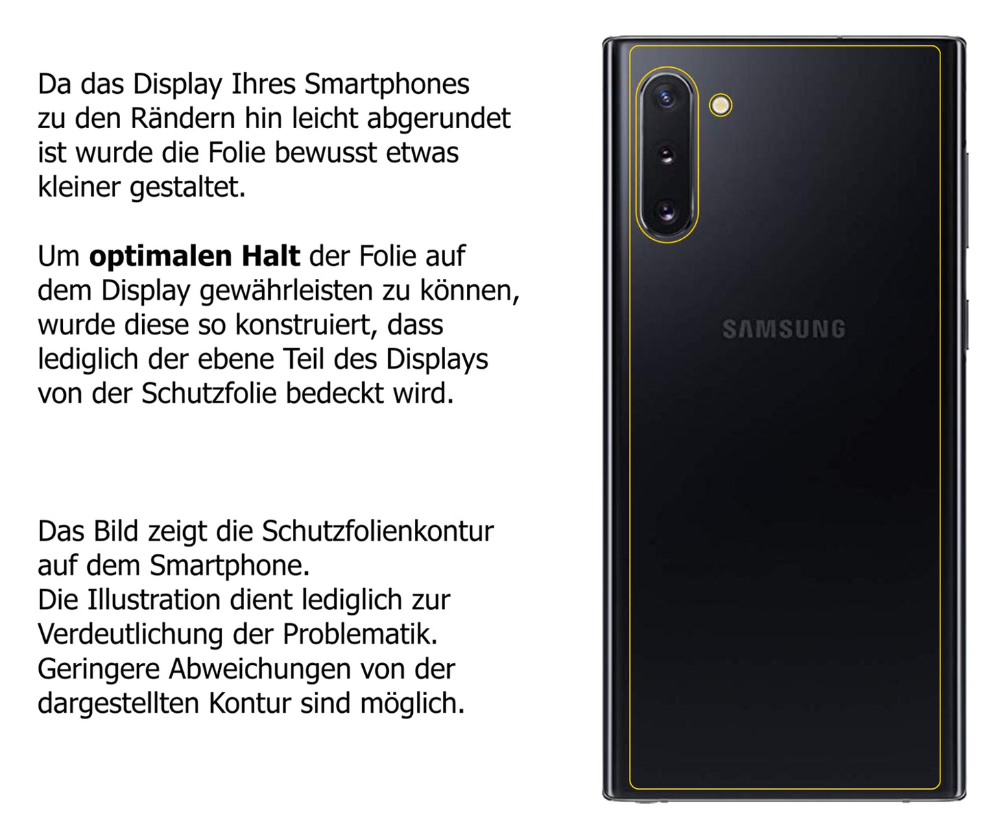 5x Schutzfolie matt für Samsung Galaxy Note 10 5G Rückseite Display-Schutzfolie