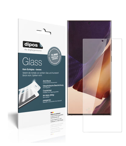Klare Displayschutzfolie von dipos passend für Samsung Galaxy Note 20 5G, 9H kratzfest und blasenfrei montiert