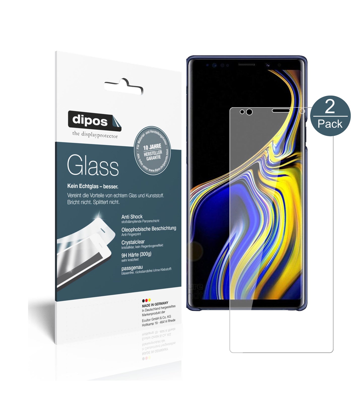 Perfekte Passform und ultimative Qualität: Unser 9H Panzerglas bietet Schutz für Samsung-Galaxy Note 9