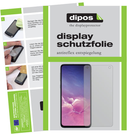 Matte Displayschutzfolie von dipos passend für Samsung Galaxy S10e, präziser Zuschnitt und blasenfrei montiert