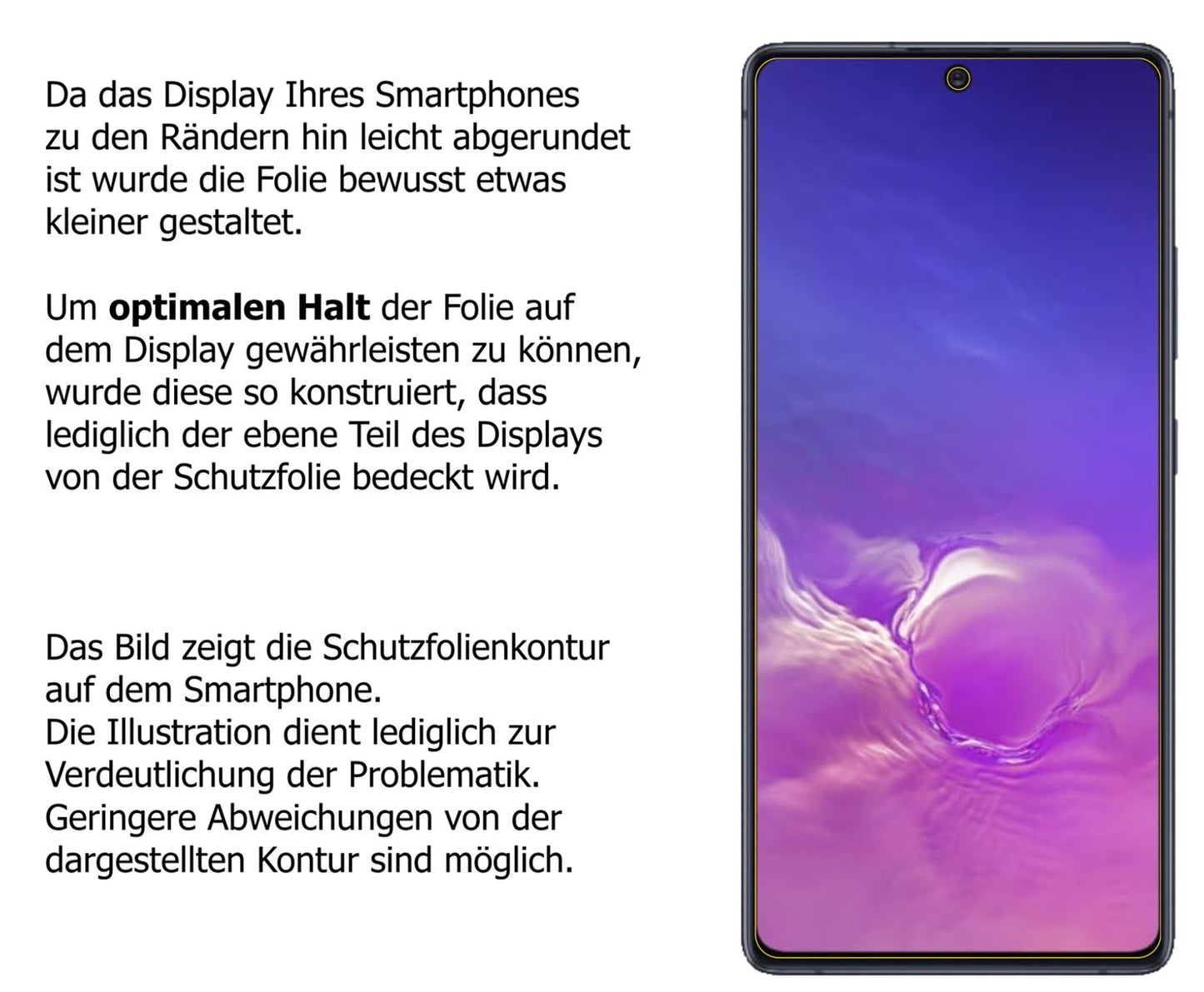 Blickschutzfolie für Samsung Galaxy S10 Lite matt Schutzfolie Privacy