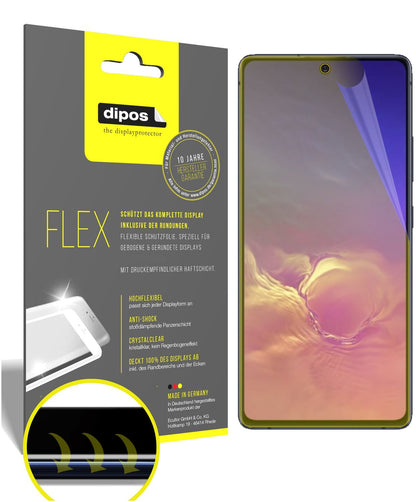 Klare Displayschutzfolie von dipos passend für Samsung Galaxy S10 Lite, 100% Displayabdeckung und blasenfreie Montage