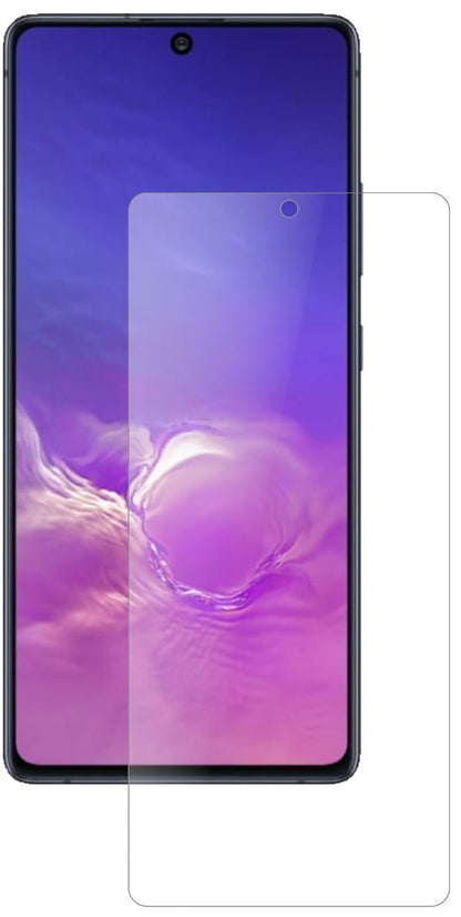 SamsungGalaxy S10 Lite mit aufgebrachter dipos Panzerfolie, die lästige Fingerabdrücke minimiert