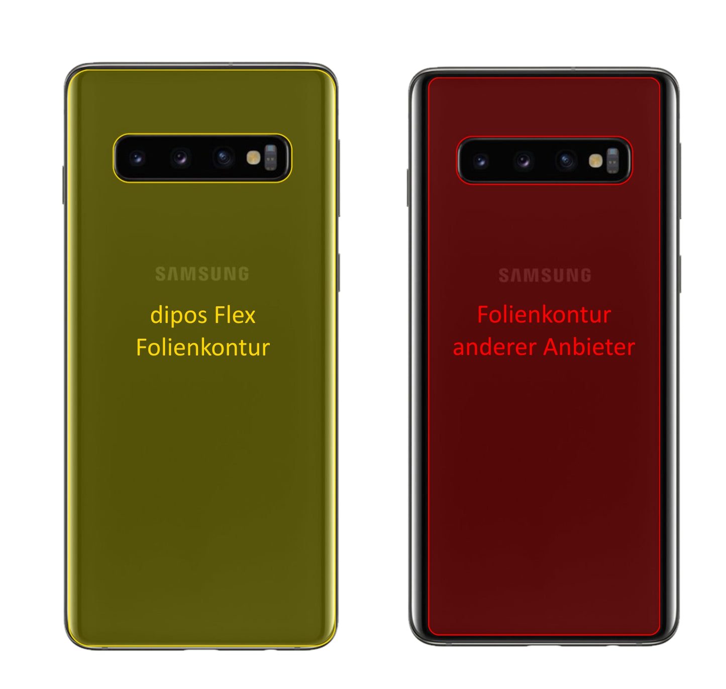 3x 3D Full Cover Schutzfolie für Samsung Galaxy S10 Rückseite