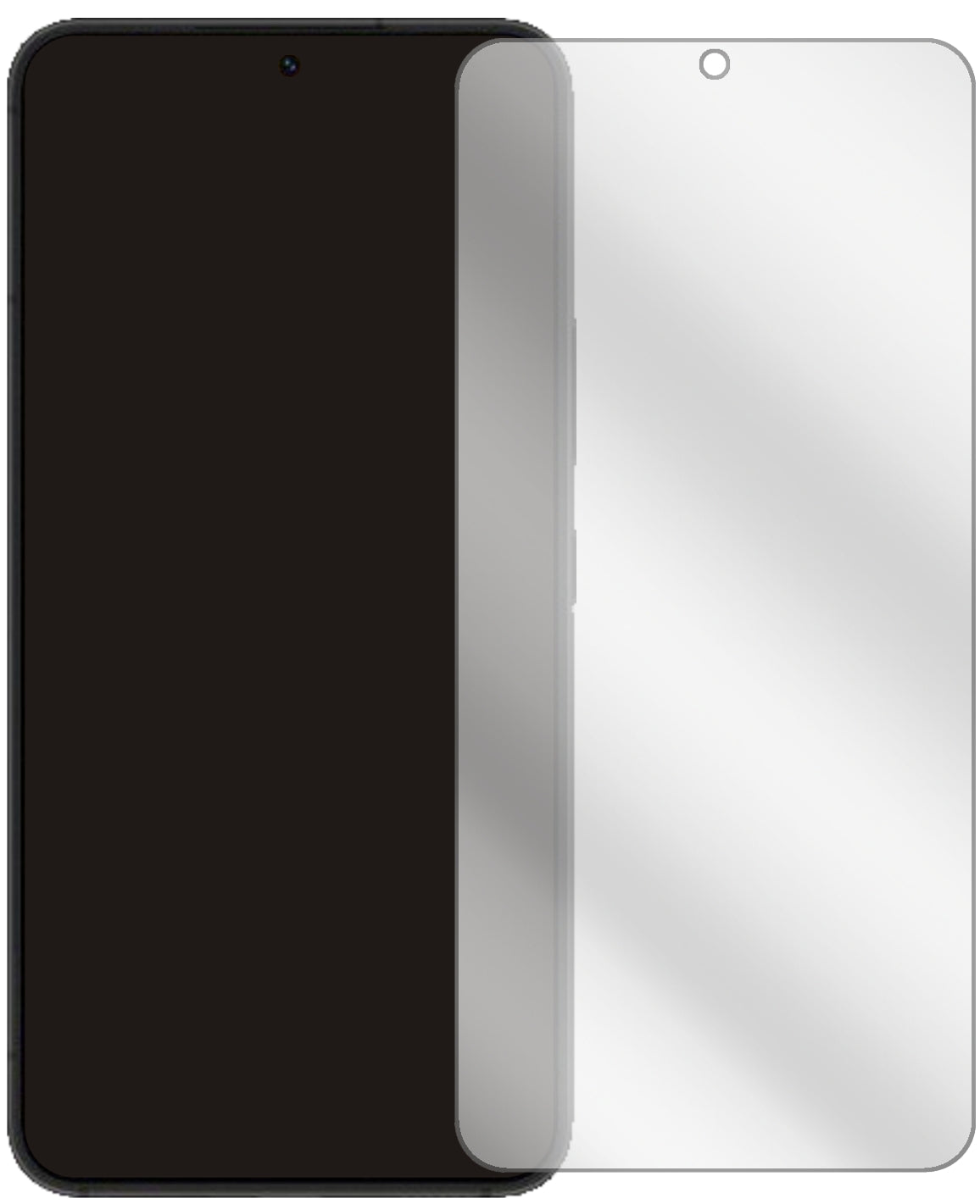 SamsungGalaxy S22 mit aufgebrachter dipos Displayschutzfolie, glasklare Darstellung ohne Einschränkungen