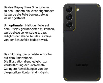 Dünne und klare Folie passend zugeschnitten für Samsung Galaxy S22 Plus Rückseite