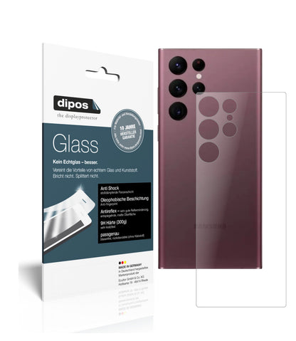 Matte Displayschutzfolie von dipos passend für Samsung Galaxy S22 Ultra Rückseite, 9H kratzfest und blasenfrei montiert