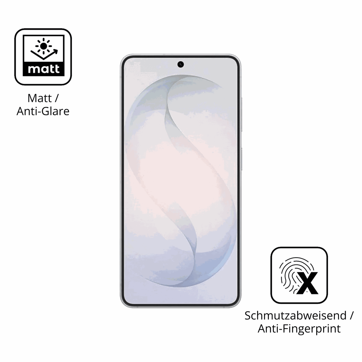Dünne und entspiegelnde Folie passend zugeschnitten für Samsung Galaxy S26