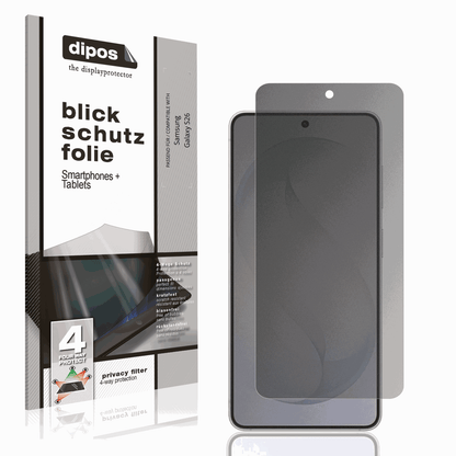 Blickschutzfolie von dipos passend für Samsung Galaxy S26, präziser Zuschnitt und blasenfrei montiert