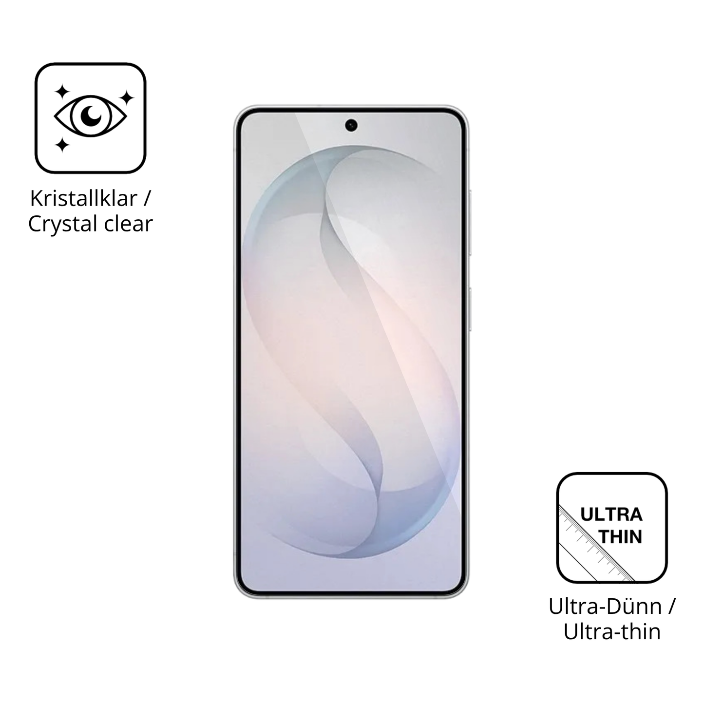 Dünne und klare Folie passend zugeschnitten für Samsung Galaxy S26