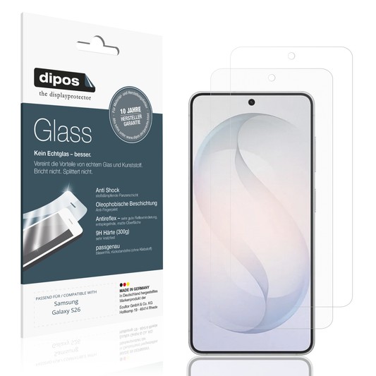 Matte Displayschutzfolie von dipos passend für Samsung Galaxy S26, 9H kratzfest und blasenfrei montiert
