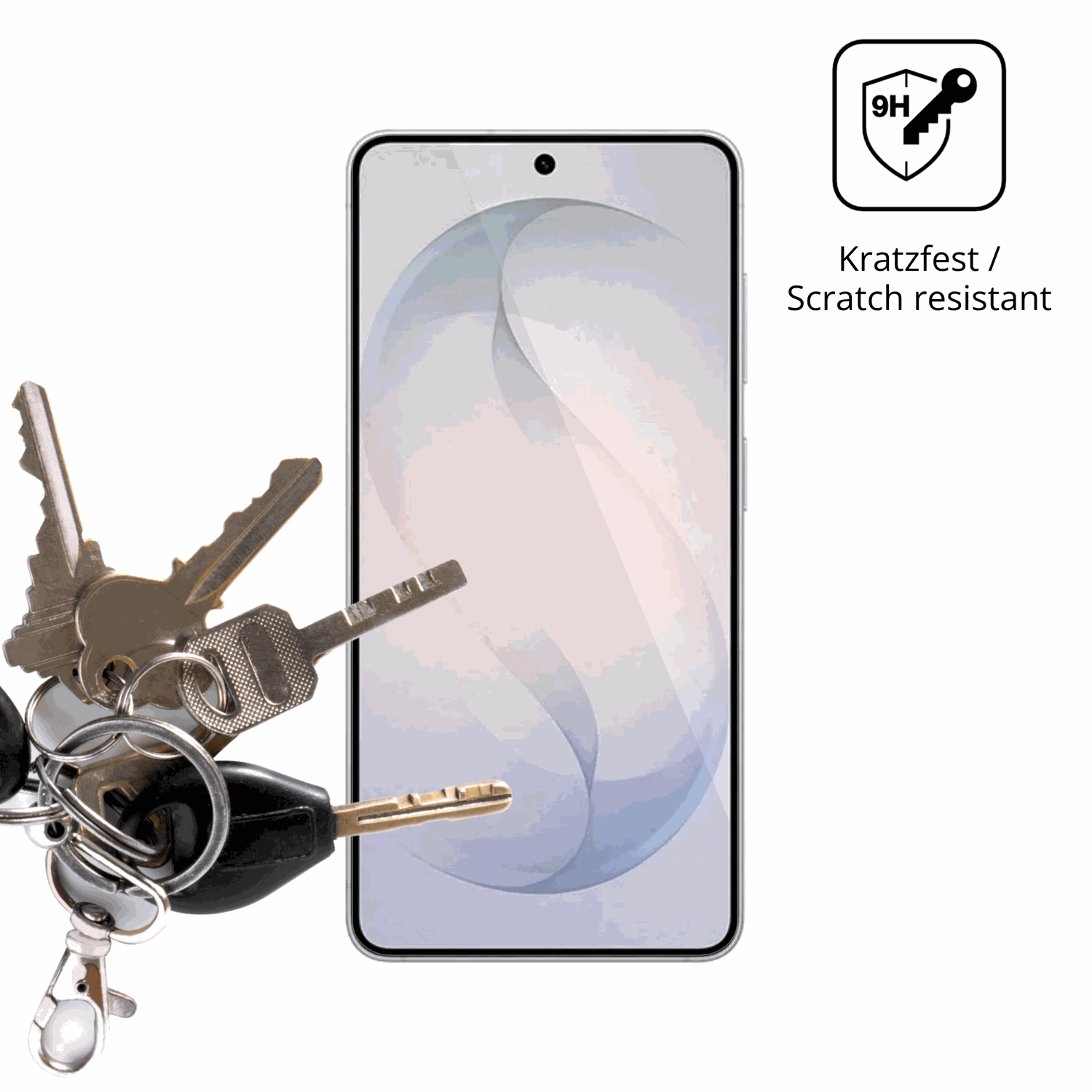 dipos Displayschutz für Samsung Galaxy S26, transparente Oberfläche, perfekte Passform auch für die Rundungen