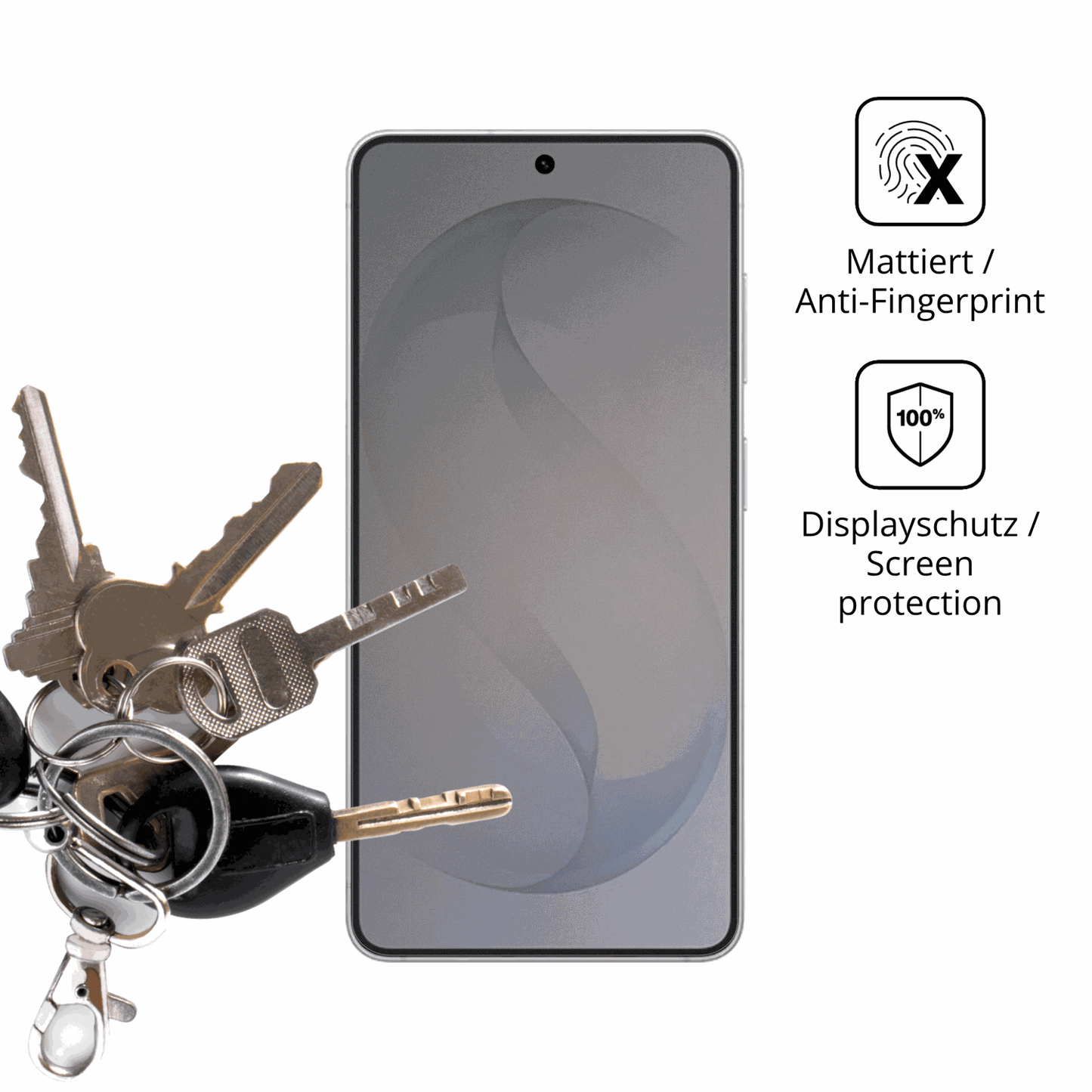 dipos Displayschutz für Samsung Galaxy S26 Plus, mattierte Oberfläche, Blickschutzfilter und perfekter Passform
