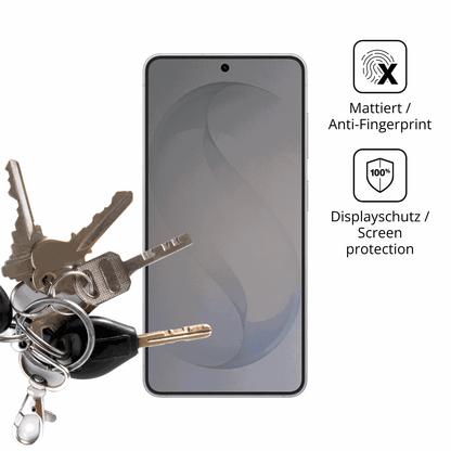 dipos Displayschutz für Samsung Galaxy S26 Plus, mattierte Oberfläche, Blickschutzfilter und perfekter Passform