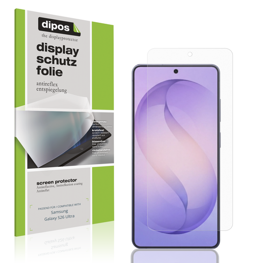 Matte Displayschutzfolie von dipos passend für Samsung Galaxy S26 Ultra, präziser Zuschnitt und blasenfrei montiert