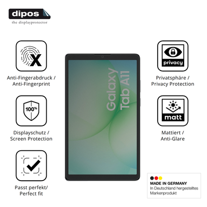 Privatsphäre-Schutz durch Sichtschutz-Folie passend zugeschnitten für Samsung Galaxy Tab A11