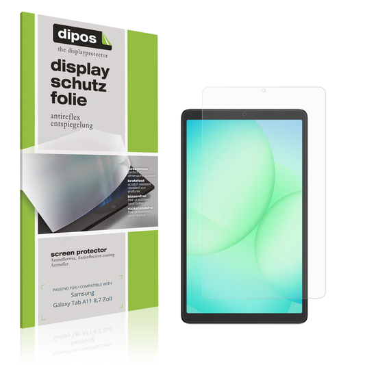 Matte Displayschutzfolie von dipos passend für samsunggalaxy tab a11 8.7 zoll, präziser Zuschnitt und blasenfrei montiert