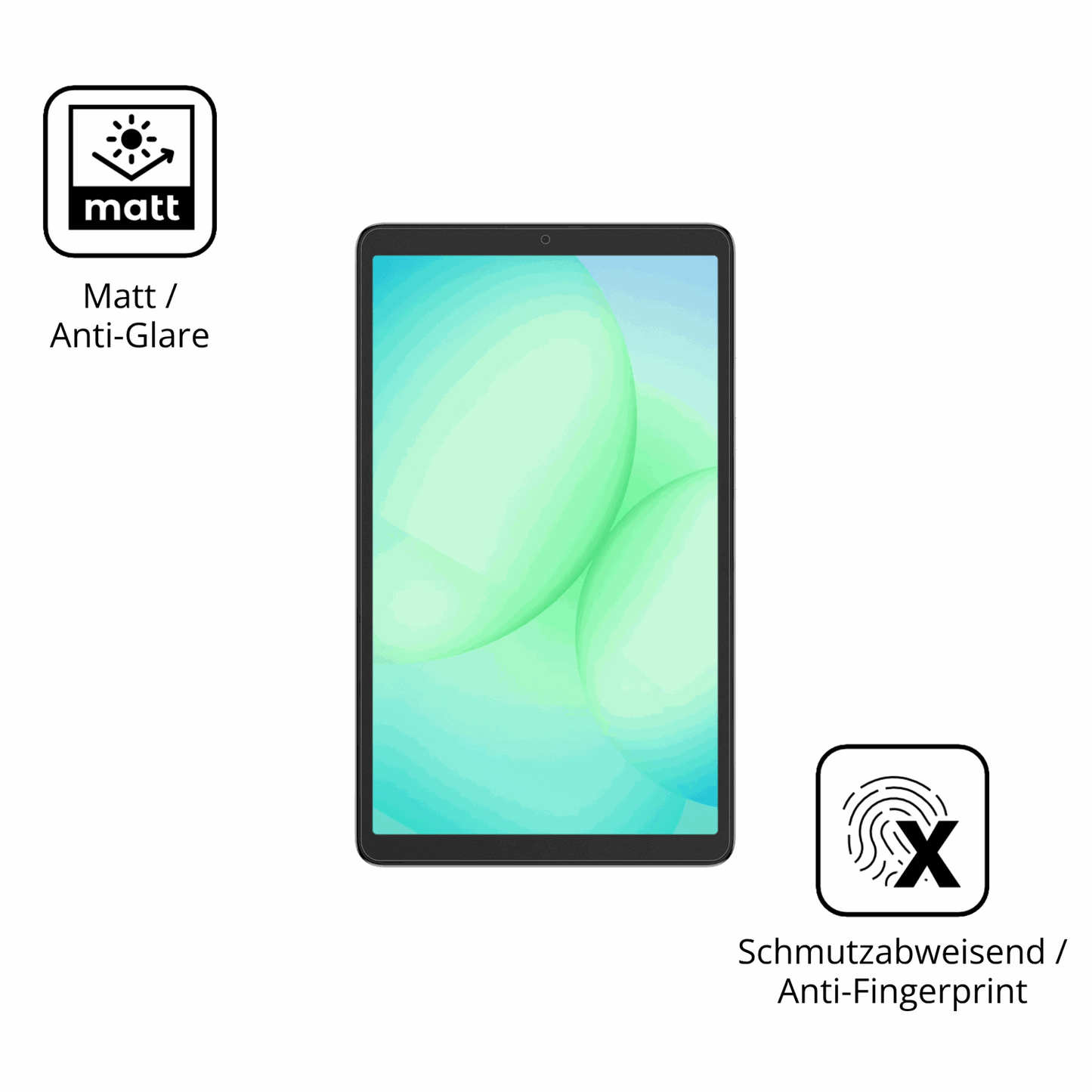 Dünne und entspiegelnde Folie passend zugeschnitten für samsunggalaxy tab a11 8.7 zoll