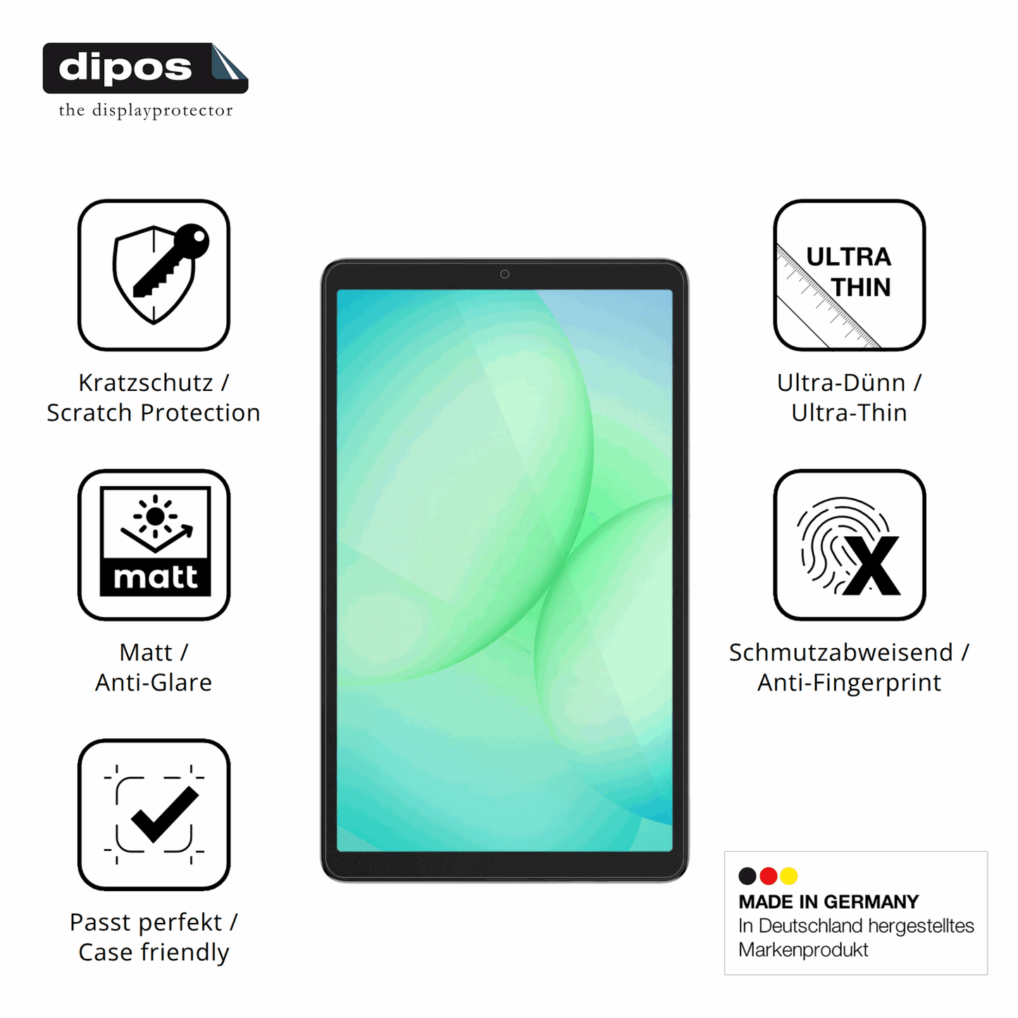 Displayschutz hergestellt in Deutschland, höchste Qualität made in Germany