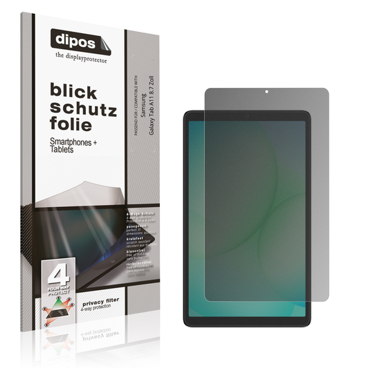 Blickschutzfolie von dipos passend für samsunggalaxy tab a11 8.7 zoll, präziser Zuschnitt und blasenfrei montiert