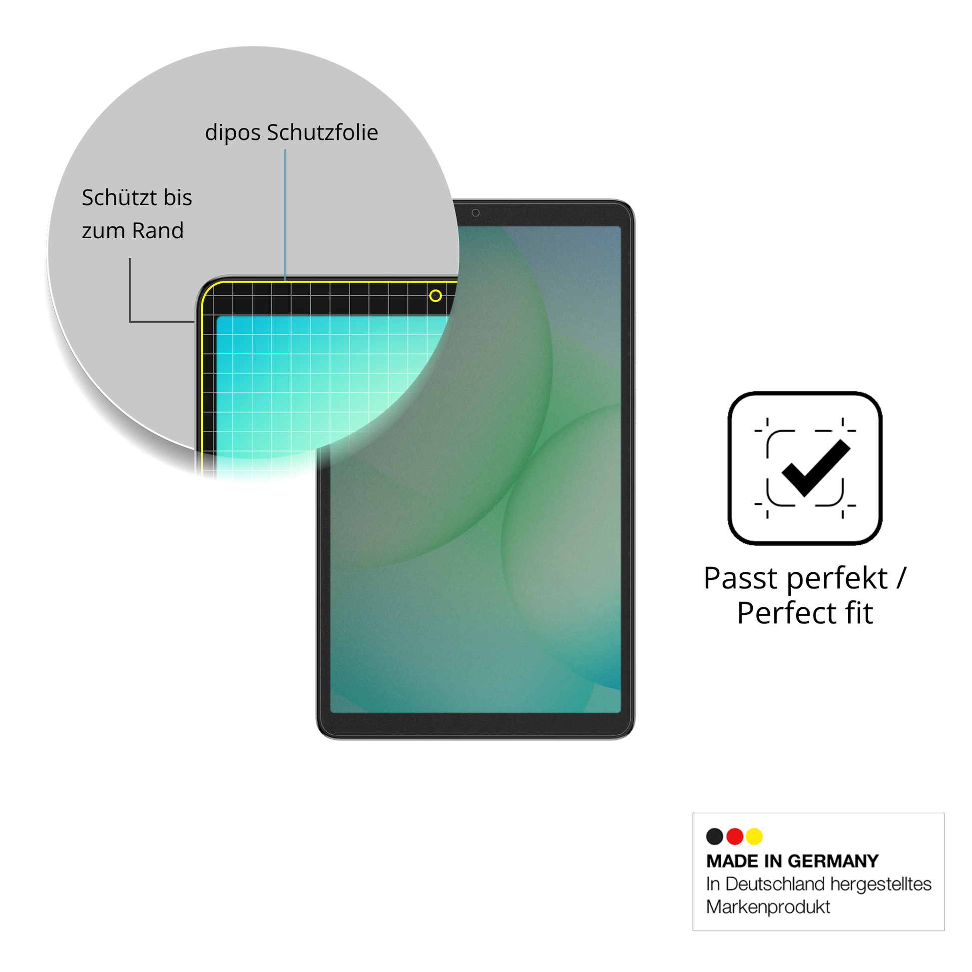 Schutz gegen Kratzer auf dem samsunggalaxy tab a11 8.7 zoll Glas durch Schlüssel oder Ähnliches