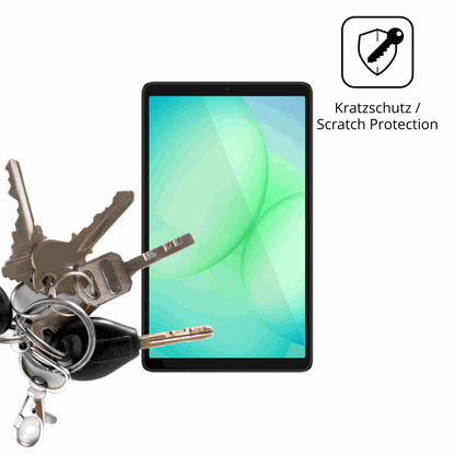 Schutz gegen Kratzer auf dem samsunggalaxy tab a11 8.7 zoll Glas durch Schlüssel oder Ähnliches