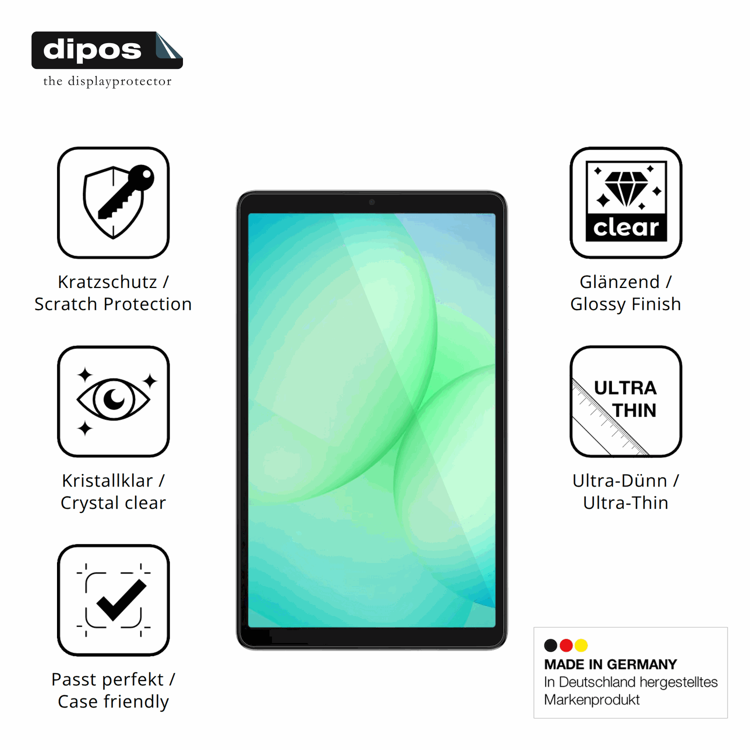 Displayschutz hergestellt in Deutschland, höchste Qualität made in Germany