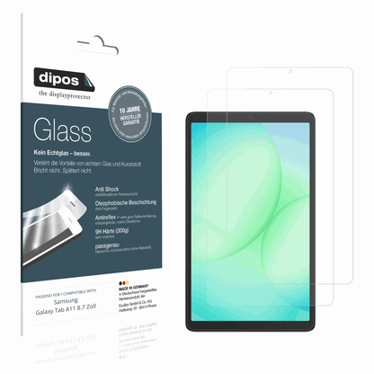 Matte Displayschutzfolie von dipos passend für samsunggalaxy tab a11 8.7 zoll, 9H kratzfest und blasenfrei montiert