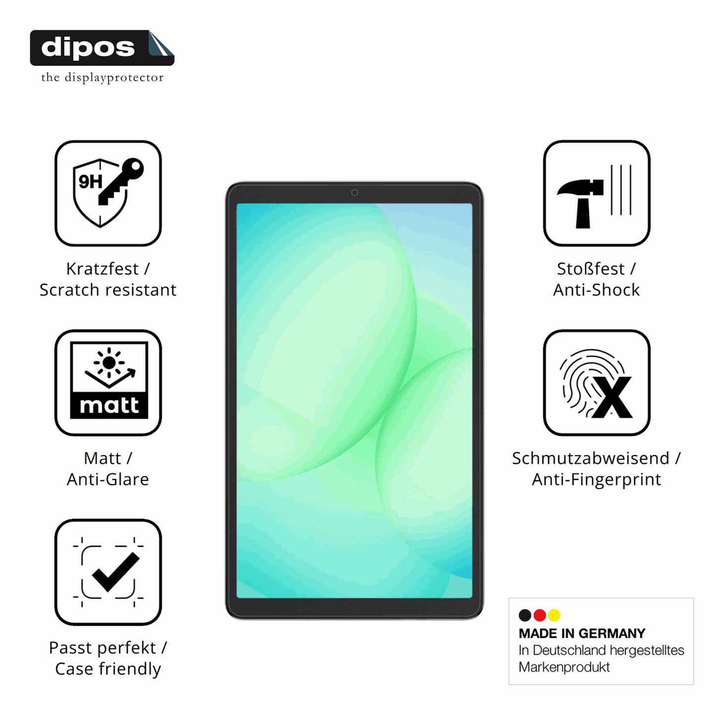 Displayschutz hergestellt in Deutschland, höchste Qualität made in Germany