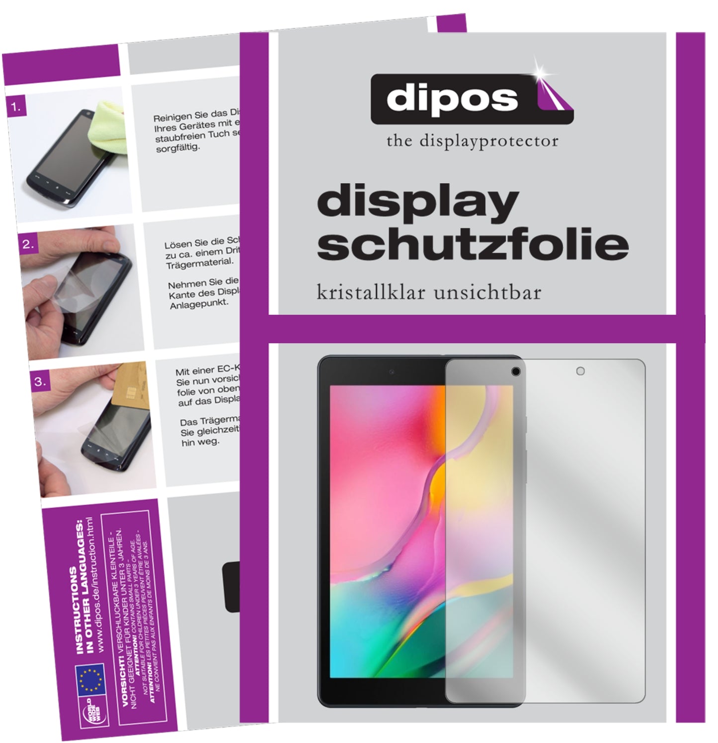 1x Schutzfolie klar für Samsung Galaxy Tab A 8.0 (2019) Display-Schutzfolie