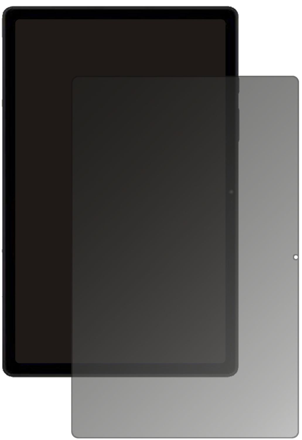 SamsungGalaxy Tab A8 10.5 Zoll (2021) mit aufgebrachtem dipos Displayschutz, der seitliche Einblicke blockiert