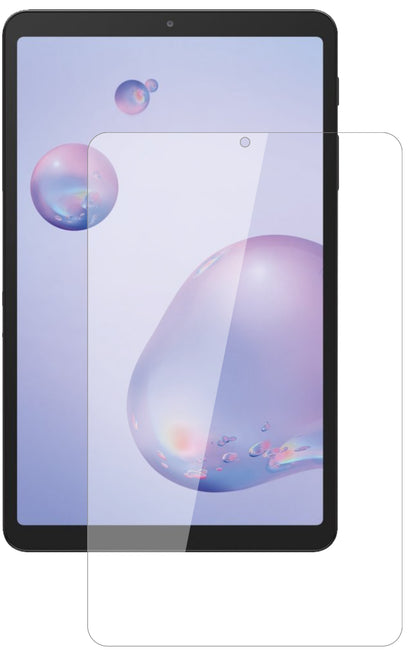 SamsungGalaxy Tab A 8.4 (2020) mit aufgebrachter dipos Flex Schutzfolie, glasklare Darstellung ohne Einschränkungen