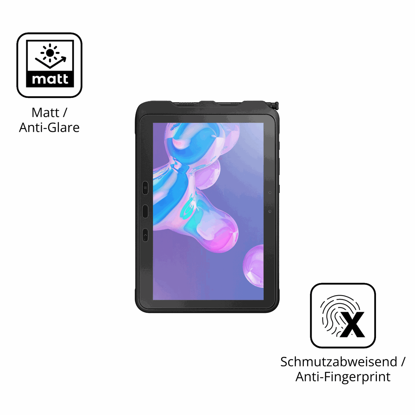 Dünne und entspiegelnde Folie passend zugeschnitten für Samsung Galaxy Tab Active 5 Pro