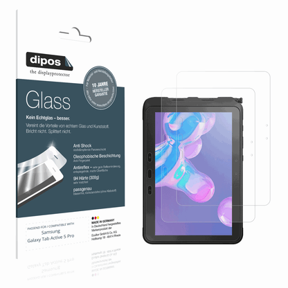 Matte Displayschutzfolie von dipos passend für Samsung Galaxy Tab Active 5 Pro, 9H kratzfest und blasenfrei montiert