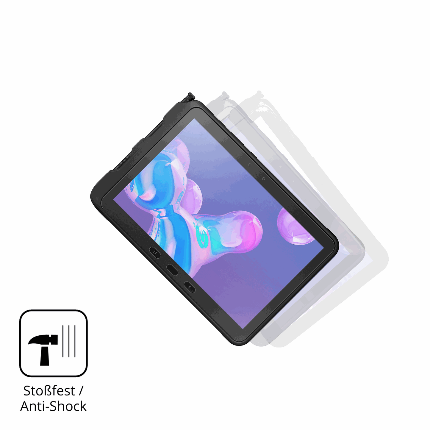 Schutz gegen Kratzer auf dem Samsung Galaxy Tab Active 5 Pro Glas durch Schlüssel, Stöße gegen die Tischkante oder Stürze