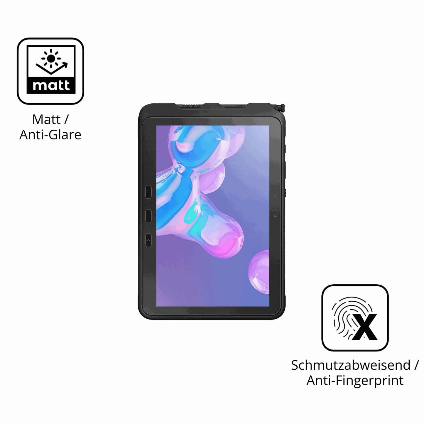 9H Hartbeschichtete, flexible Folie passend zugeschnitten für Samsung Galaxy Tab Active 5 Pro