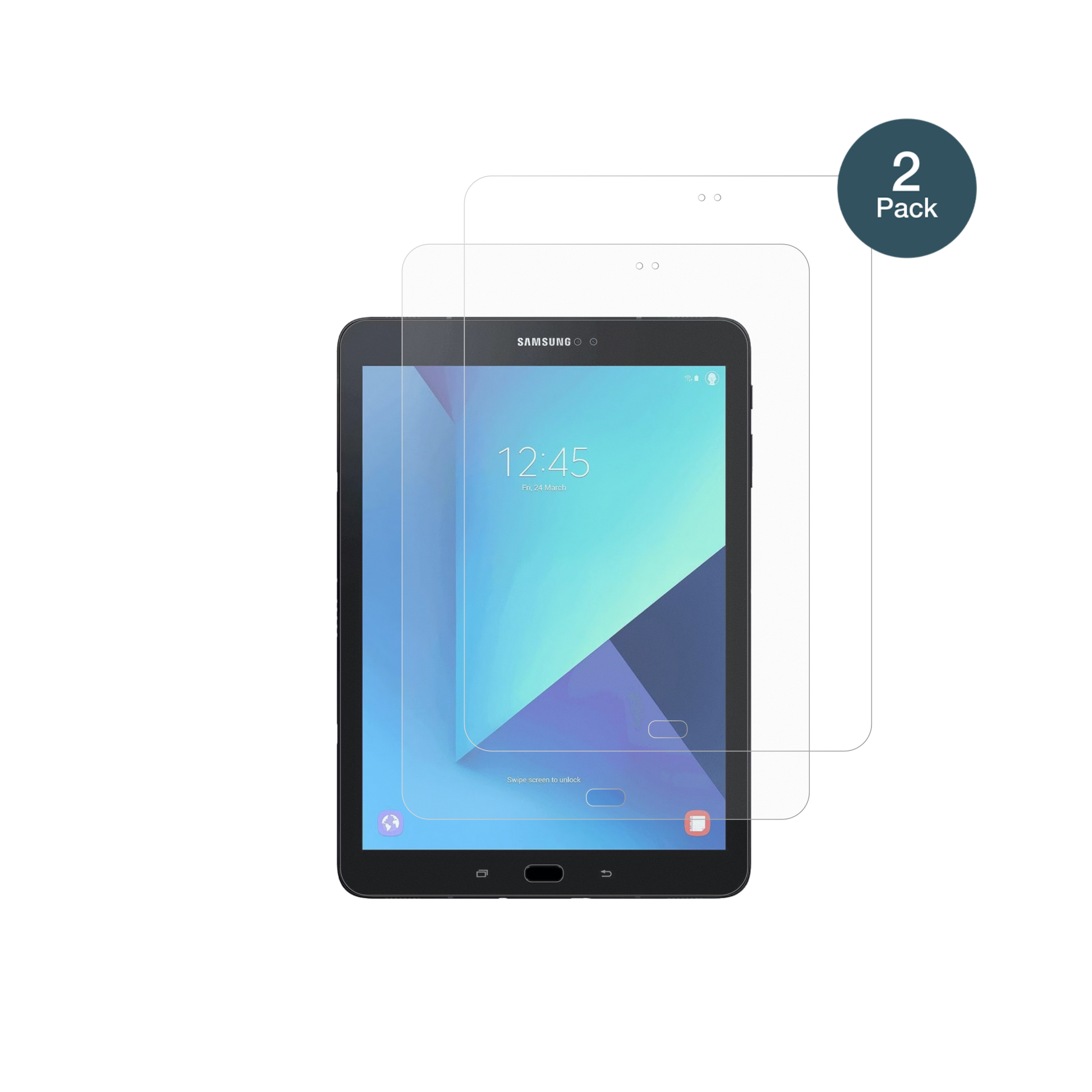 SamsungGalaxy Tab S3 mit aufgebrachter dipos Panzerfolie, die lästige Fingerabdrücke minimiert
