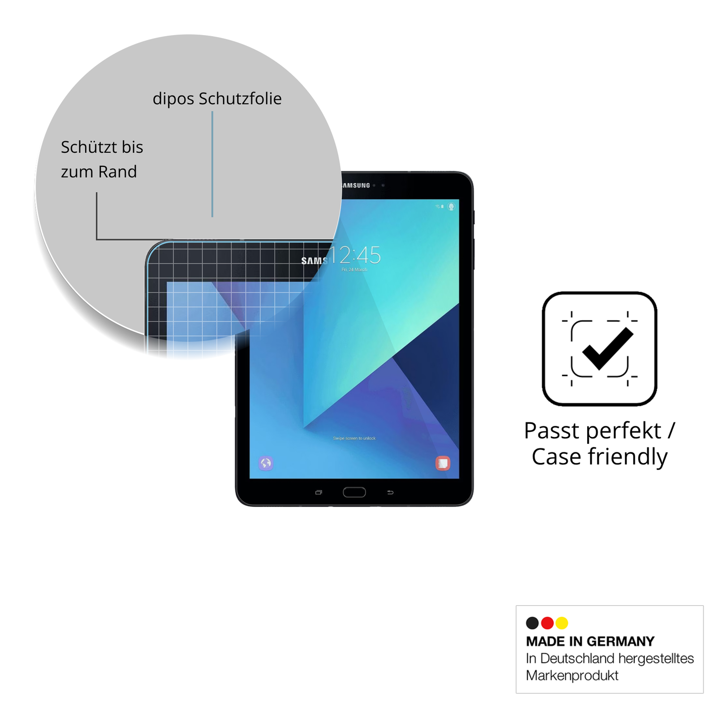 Besonders flexibler Displayschutz mit Anti-Shock-Schicht im Materialmix